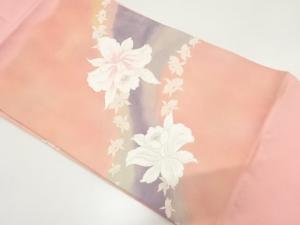 洋花模様織り出し　名古屋帯